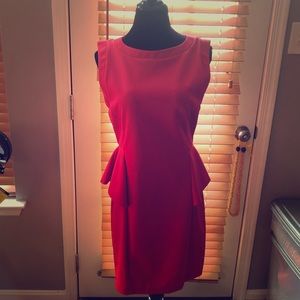 Red peplum dress